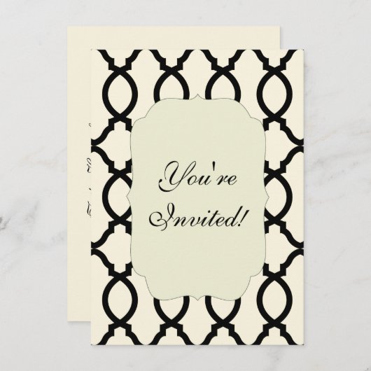 Geometrisches Mustergitter Einladung (Vorne/Hinten)