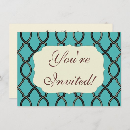 Geometrisches Mustergitter Einladung (Vorne/Hinten)