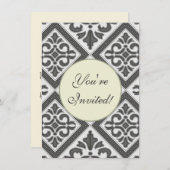 Geometrisches Mustergitter Einladung (Vorne/Hinten)