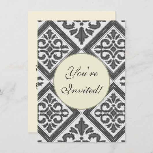 Geometrisches Mustergitter Einladung (Vorne/Hinten)