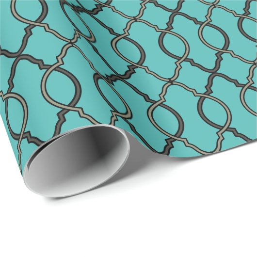 Geometrisches Mustergitter Geschenkpapier (Rolleneckpunkt)