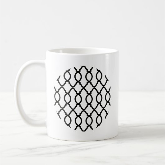 Geometrisches Mustergitter Kaffeetasse (Links)