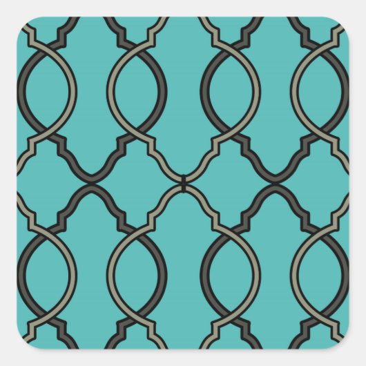 Geometrisches Mustergitter Quadratischer Aufkleber (Vorderseite)