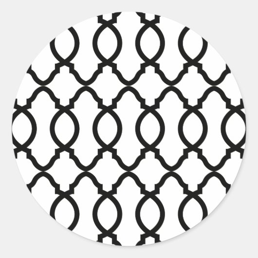 Geometrisches Mustergitter Runder Aufkleber (Vorderseite)