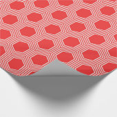 Geometrisches Mustermonogramm der schicken roten Geschenkpapier (Ecke)