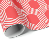 Geometrisches Mustermonogramm der schicken roten Geschenkpapier (Rolleneckpunkt)