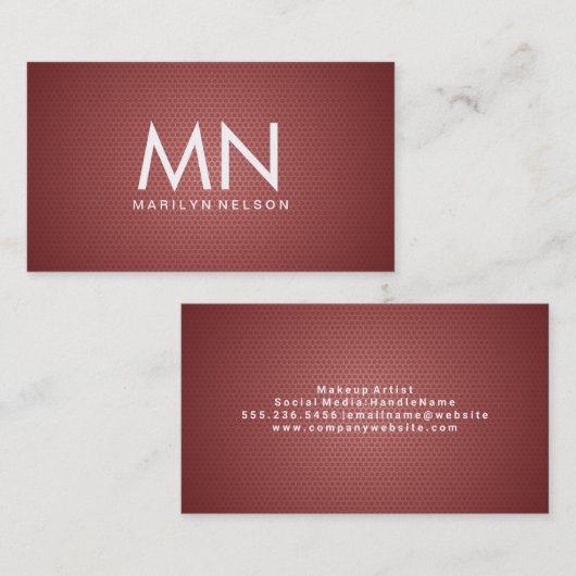 Geometrisches Mustermonogramm Visitenkarte (Vorne/Hinten)