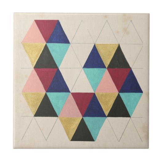 Geometrisches Musterspiel III Fliese (Vorderseite)