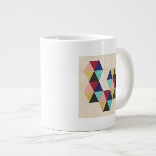 Geometrisches Musterspiel III Jumbo-Tasse (Vorderseite Rechts)