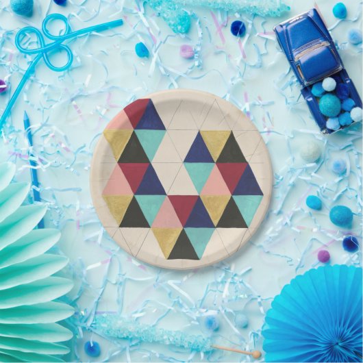 Geometrisches Musterspiel III Pappteller (Party)