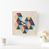 Geometrisches Musterspiel III Quadratische Wanduhr (Zuhause)