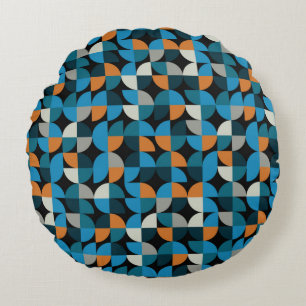 Geometrisches, nahtloses Mosaikmuster, Hintergrund Rundes Kissen