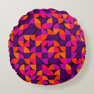 Geometrisches nahtloses Muster. Abstrakter Vintage Rundes Kissen