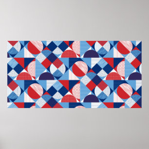 Geometrisches nahtloses Muster des Sommers Poster