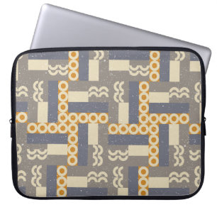 Geometrisches nahtloses Muster im Retrostil. Moder Laptopschutzhülle