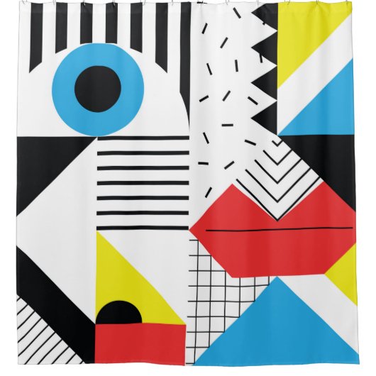 Geometrisches nahtloses Muster mit abstrakten Form Duschvorhang (Vorderseite)
