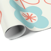 Geometrisches, nahtloses Muster mit Blumen. Nordis Geschenkpapier (Rolleneckpunkt)