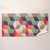 Geometrisches nahtloses Muster mit farbigen Quadra Badehandtuch (Badehandtuch)
