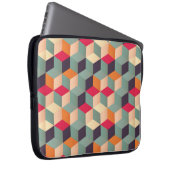 Geometrisches nahtloses Muster mit farbigen Quadra Laptopschutzhülle (Vorne Rechts)