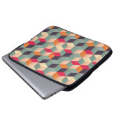 Geometrisches nahtloses Muster mit farbigen Quadra Laptopschutzhülle (Vorne Knopf)