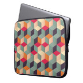 Geometrisches nahtloses Muster mit farbigen Quadra Laptopschutzhülle (Vorderseite Links)
