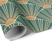 Geometrisches nahtloses Muster mit goldenen Linien Geschenkpapier (Rolleneckpunkt)