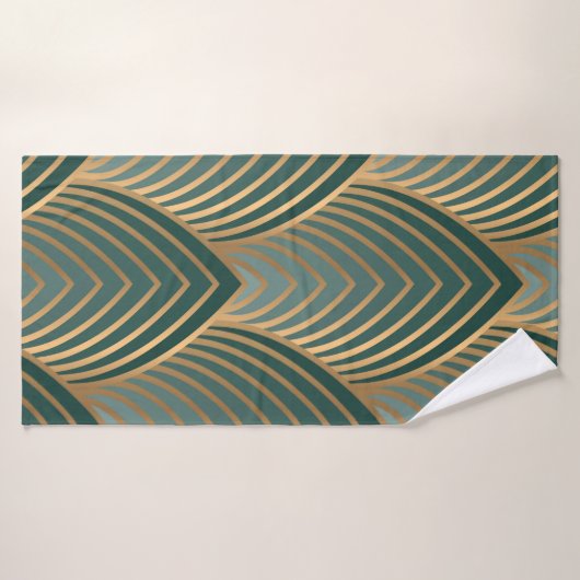 Geometrisches nahtloses Muster mit goldfarbenem un Badehandtuch (Badehandtuch)