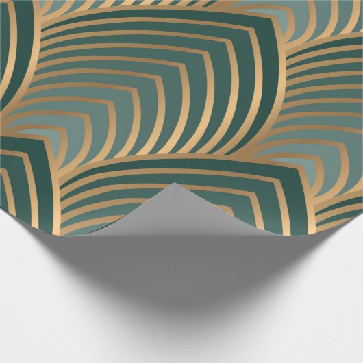 Geometrisches nahtloses Muster mit goldfarbenem un Geschenkpapier (Ecke)