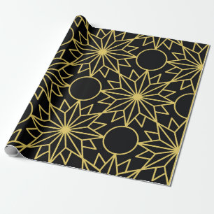 Geometrisches nahtloses Muster mit goldfarbenem Wi Geschenkpapier
