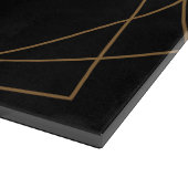 Geometrisches Namensschild für das elegante Schwar Schneidebrett (Ecke)