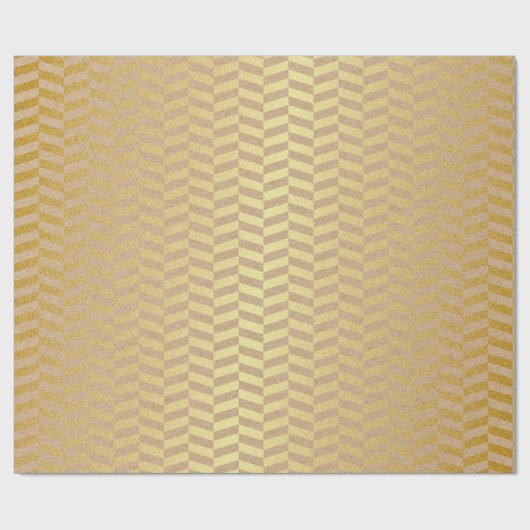 Geometrisches Naturkart Rosa Golden Zig Zag Geschenkpapier (Flach)