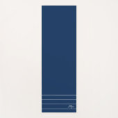 Geometrisches Navy Blau und Weiß Monogramm Yogamatte (Vorderseite)