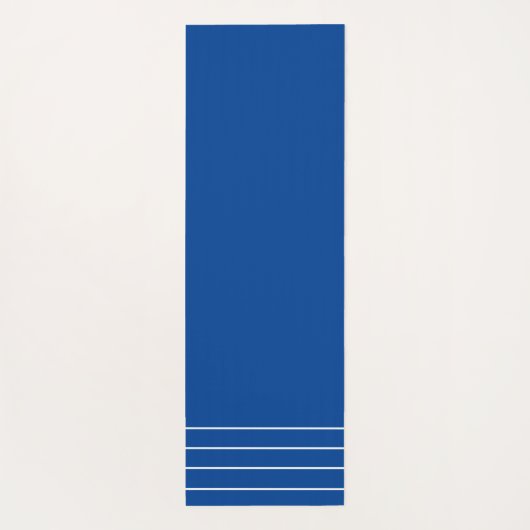 Geometrisches Navy Blau und Weiß Monogramm Yogamatte (Rückseite)