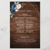 Geometrisches Navy Blue Blush Rustic Wood Gold Pro (Rückseite)