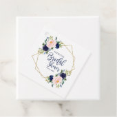 Geometrisches Navy Blue Gold Floral Brautparty Geschenkanhänger (Beispiel)