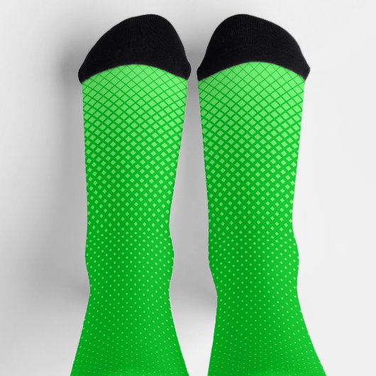 Geometrisches Neon Green Socken (Oben)