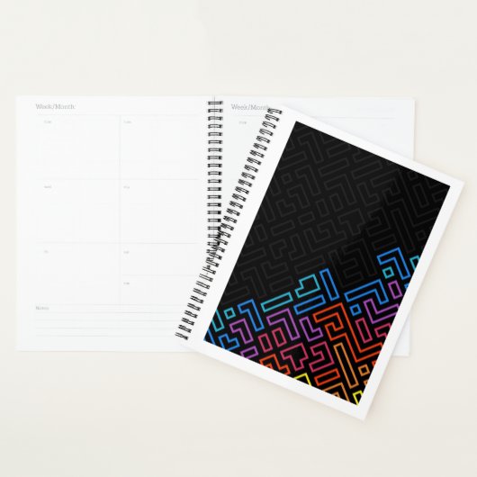 Geometrisches Neon-Labyrinth-Muster – Moderne Farb Planer (Anzeige)