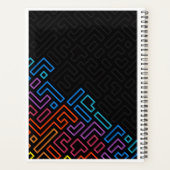 Geometrisches Neon-Labyrinth-Muster – Moderne Farb Planer (Rückseite)