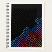 Geometrisches Neon-Labyrinth-Muster – Moderne Farb Planer (Vorderseite)