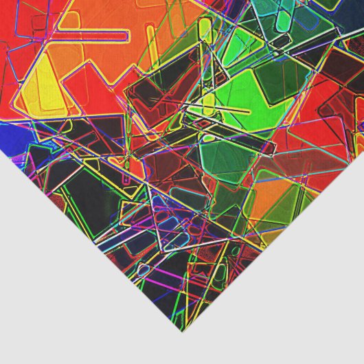 Geometrisches NeonFraktal Seidenpapier (Ausschnitt)