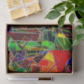 Geometrisches NeonFraktal Seidenpapier (Geschenk)