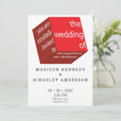 Geometrisches neues High Tech Epic Red Cube Budget Einladung (Stehend Vorderseite)