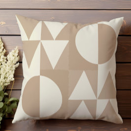 Geometrisches neutrales Halfton-Muster II Kissen