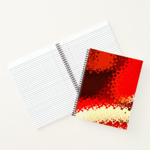 Geometrisches Notebook in lebendiges Rot und Beige Notizblock