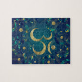 Geometrisches OM-Symbol-Gold und Marmor Puzzle (Horizontal)