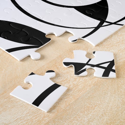 Geometrisches OM-Symbol Schwarzweiss Puzzle (Seite)