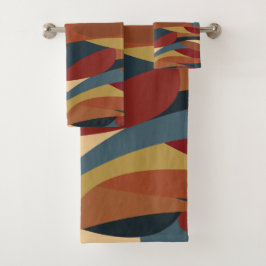 Geometrisches, optisches, gestanztes Glas Abstrakt Badhandtuch Set