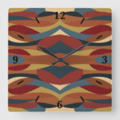 Geometrisches, optisches, gestanztes Glas Abstrakt Quadratische Wanduhr (Vorderseite)