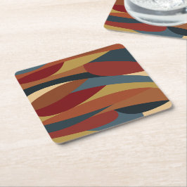 Geometrisches, optisches, gestanztes Glas Abstrakt Rechteckiger Pappuntersetzer