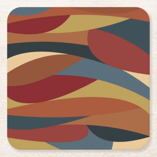 Geometrisches, optisches, gestanztes Glas Abstrakt Rechteckiger Pappuntersetzer (Vorderseite)